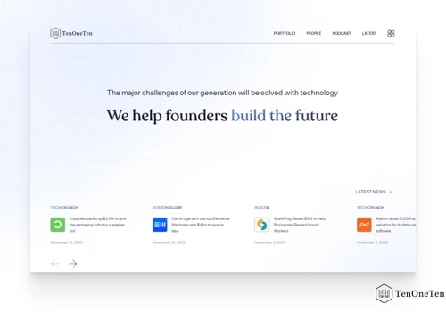 Tenoneten Ventures Webflow Design and Development