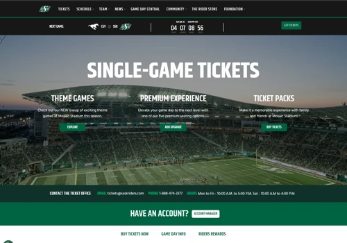 Saskatchewan Roughriders Website