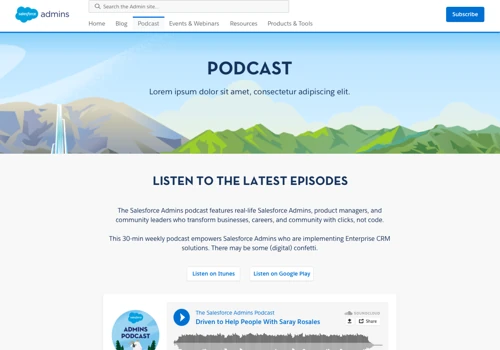 Various designs for Salesforce Trailhead Platform