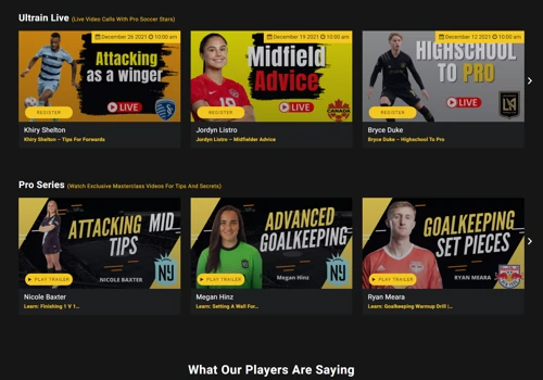 Web Developement for Soccer Online Coaching