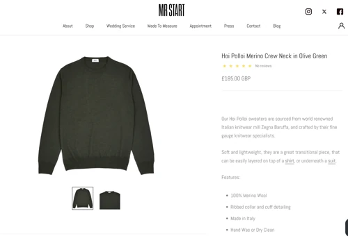 Mr Start: Bespoke Luxury Tailoring Online Store