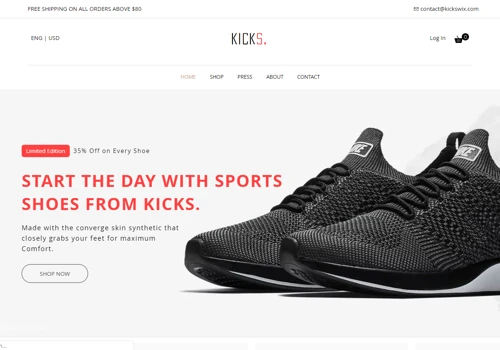 Ecommerce Web Design for Kicks