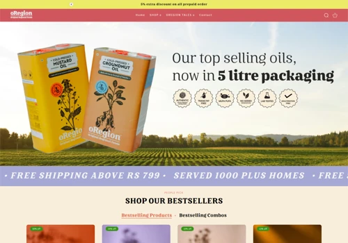oRegion (Shopify Website Development)