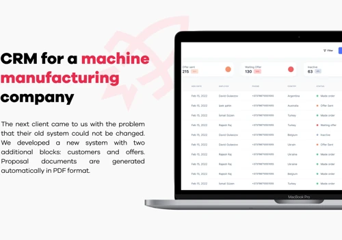 CRM for a machine manufacturing company