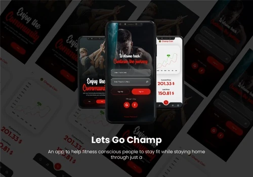 "Lets go champ" APP UI design