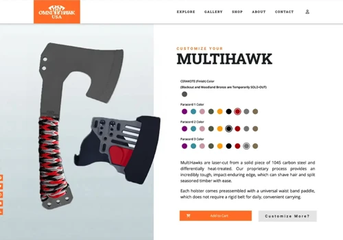 Custom E-Commerce Website for Omni-Hawk