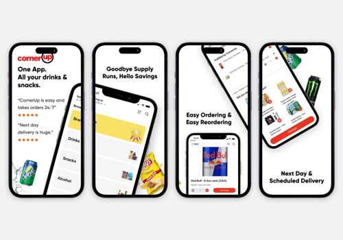 Screenshot Design & UI Design for CornerUp