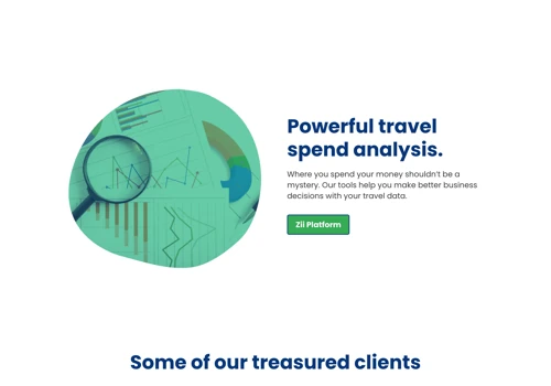 Website design for a corporate travel firm