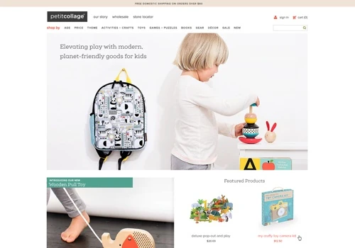 Petit Collage custom Shopify design