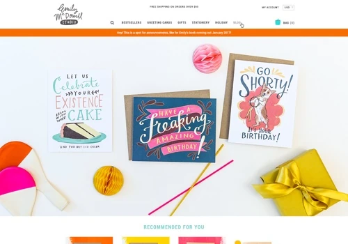 Emily McDowell custom Shopify design