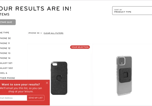 Product finder quiz leads to conversation lifts