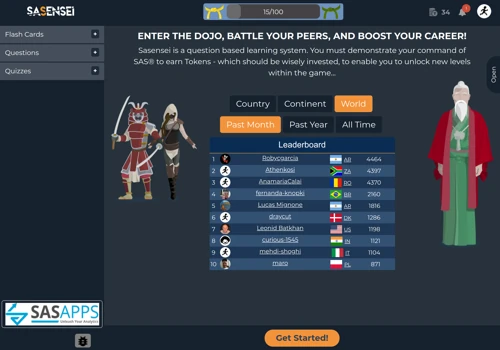 Sasensei. SAS Software Quiz, Challenge, Compete & Learn