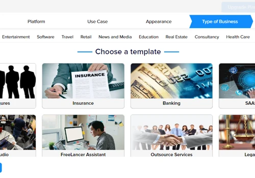 Choose Template for your Chatbot