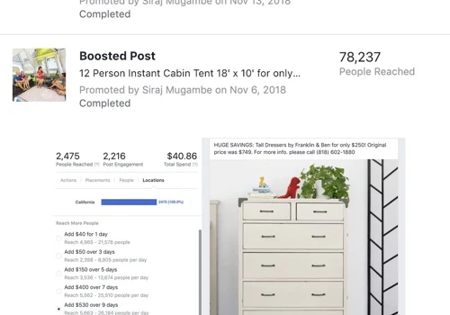 Facebook Event Promotion and Boosted Post