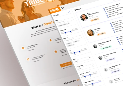 Website redesign; Web app design for digitalnomads