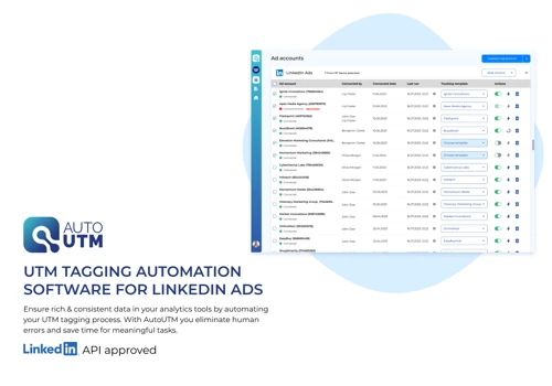UTM tagging automation software for LinkedIn Ads