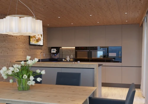Kitchen interior design for a chalet