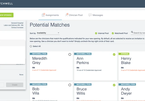 Clinician Staffing Marketplace: UX/UI, Web Development