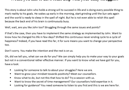 Sales Copy for a Counseling business.