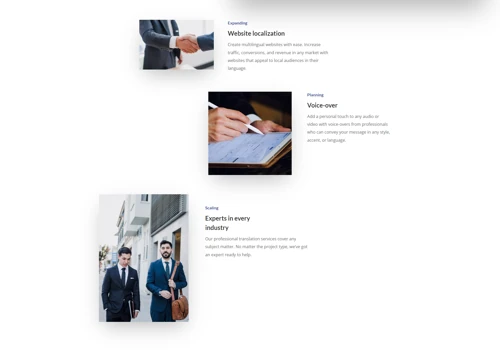 Translation company website design and development