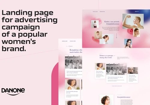 Landing page for advertising campaign of a popul