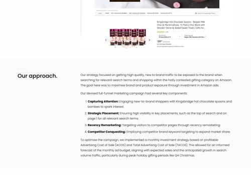 Growing Amazon revenue and new to brand sales