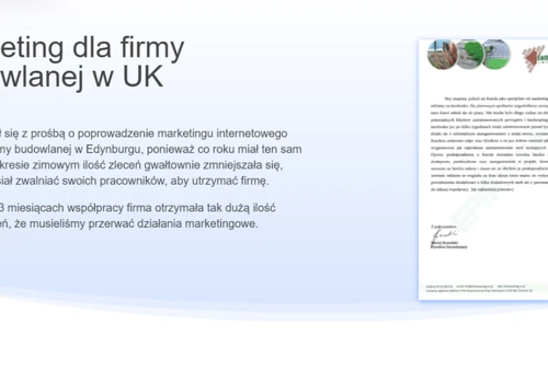 Marketing dla firmy budowlanej w UK
