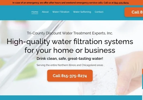 New website for a water filtration company