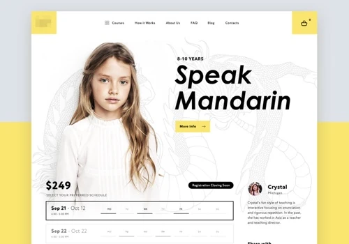 Language school website design