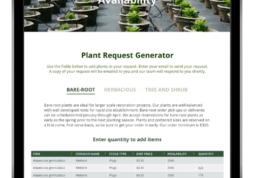 Mobile Website for Scholls Valley Native Nursery