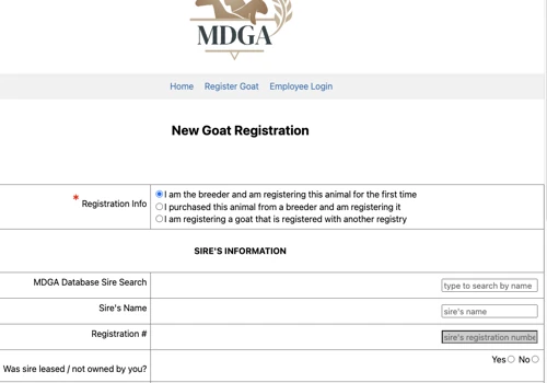 MDGA Registration System