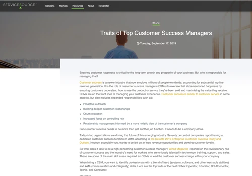 ServiceSource B2B consulting services