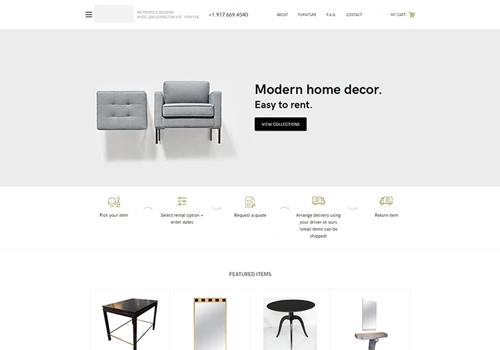 eCommerce website of vintage furniture